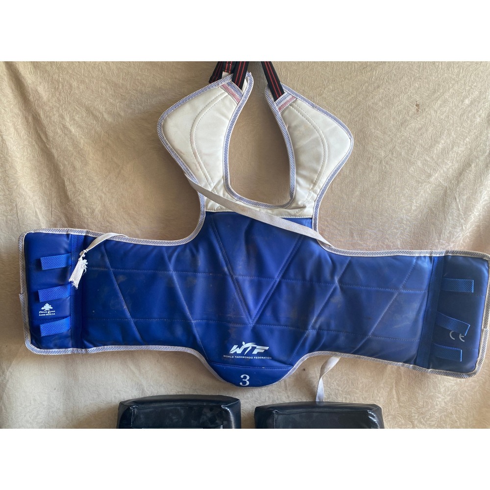 Pine Tree Sang Moo Sa Taekwondo Sparring Gear Set Size 3 Blue WTF Approved Fair